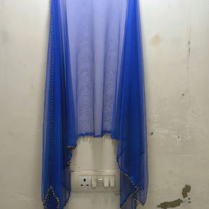 Beautiful Blue Color Net Dupatta