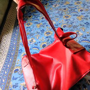 100%pure Vegan Leather Stylish Red Color Backpack