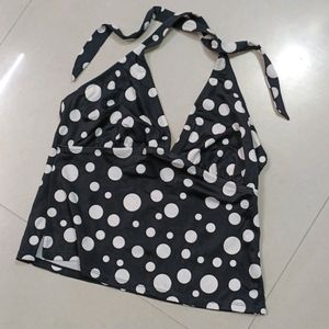 Knot White And Black Party Top