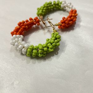 Tri Colour Hoop Earrings