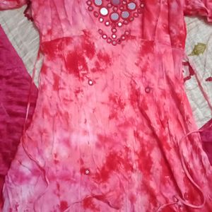 Round Kurti Mirror Work