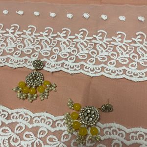 Yellow Kundan Earring