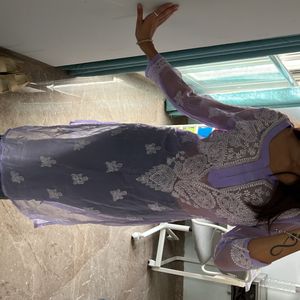 Purple chikankari Kurti