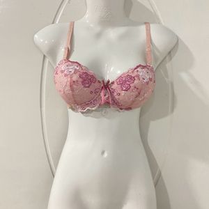 Pink Embroidery Princess Bra