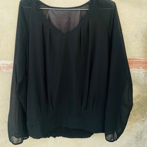 Black V Neck Top