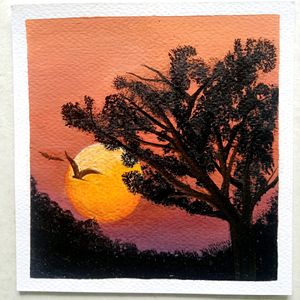 Sunset Painting Tree