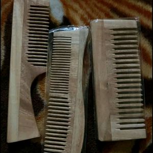 WOODEN COMB 3 PIECE SET