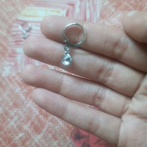 Silver Tone Earrings with Simple Hoop Design