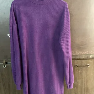 bodycon purple sweater dress