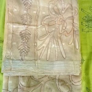 Saree With Nude Colour