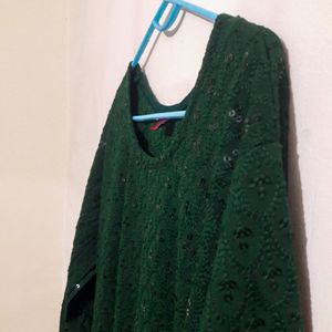 Sequins Work Green Kurti