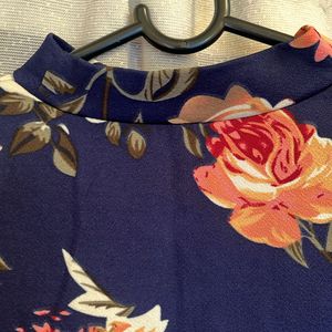 Mock Neck Floral Top