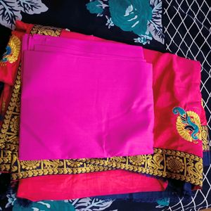 New Alluring Magenta Pink Saree