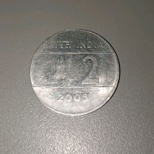 Rs 2 Of 2005 - Cross Mark, Kolkata Mint