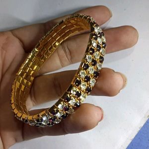 Stone Fitted Golden Bracelet