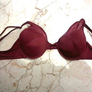 Maroon Sweetheart Bra Padded