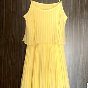 Pleated Yellow Dress