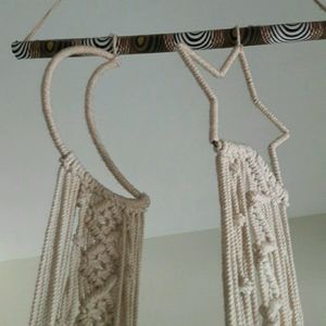 Handmade star n moon macrame hanging