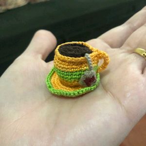 Crochet Mini Tea Set For Keychain n Gift