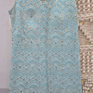 Sky Blue Colour Sharara Set With Duppata