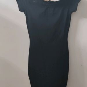 Black Lace Detail Bodycon Dress