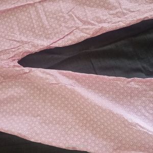 Baby Pink Cotton Trouser For Girls