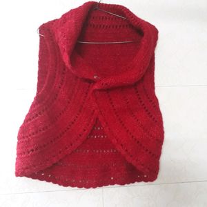 Red Crochet Shrug