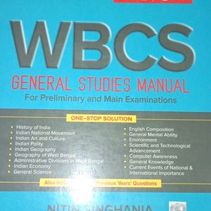 WBCS GENERAL STUDIES MANUAL,2022,6TH EDITION