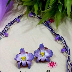 Handmade Clay Orchid Jewellery