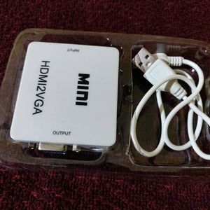 HDMI to VGA Cable Adapter White with 3.5 mm Audio