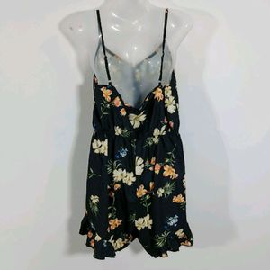 Black Printed Jumpsuit (Women)