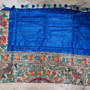 Ghicha Silk Sarees With Madhubani Painting