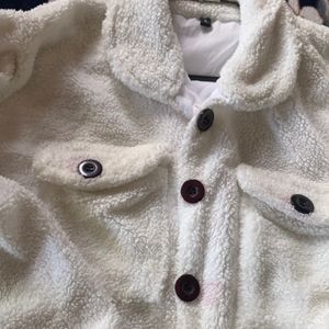 Korean Aesthetic Crop Teddy Wool Jacket