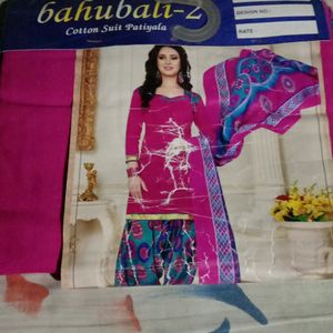 Pinky Green Suit Salwar Dupata Set Material