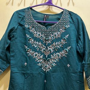 Berrylicious Green Embroidered Kurta Set Size XL