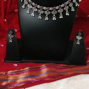 Oxidised Multicolor Necklace set