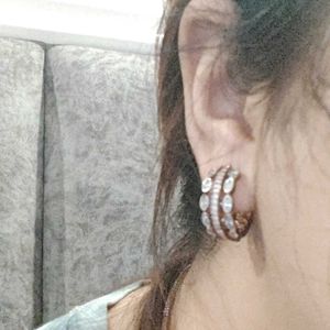 Earrings With Artificial Diamonds