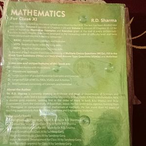 R.D. Sharma Class 11 Volume 2 Mathematics