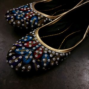 Beautiful Rajsthani Stoned Belle Shoes