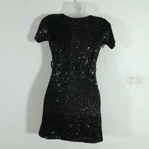 Black Sequenced Partywear Dress For Women's