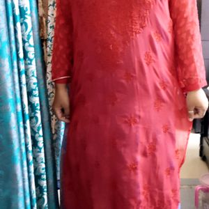 Red chiffon Kurti