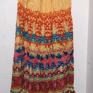 Multicolor Women Long Skirt