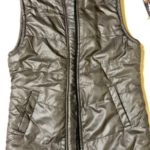 Charcoal Half sleeve Puffer Jacket(Women)