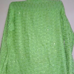 Net Sparkle Fluorescent Green Shirt