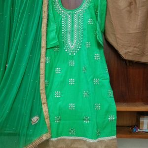 42 Bust XL Size Partywear Suit Set Heavy Dupatta