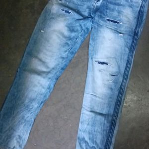 Blue Scratch Jeans