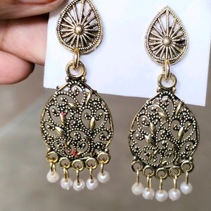 White Peacock Designer Earrings