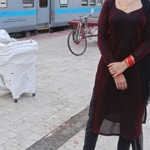 Wine Black Kurti