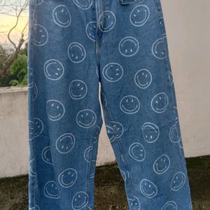 Smiley X H&M Straight Wide Leg Denim