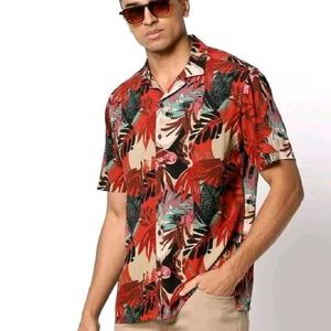 NETPLAY Leaf Printed Regular Fit Shirt.